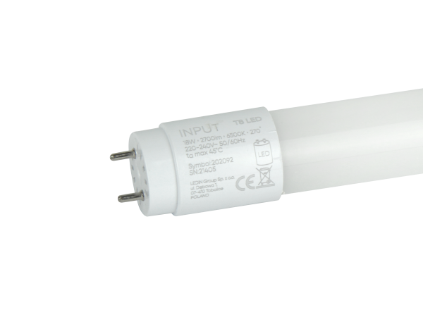 LED tube T8 G13 6500K 18W 2700lm 230V 270° 120cm Glass PRIME