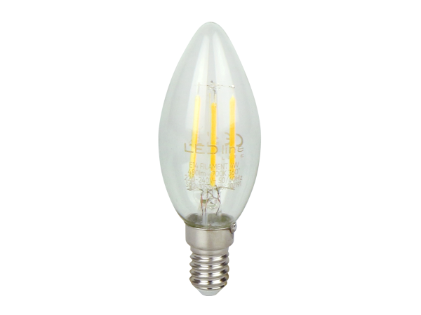 LED bulb E14 2700K 4W 480lm 230V 360° FILAMENT C35 Glass LITE