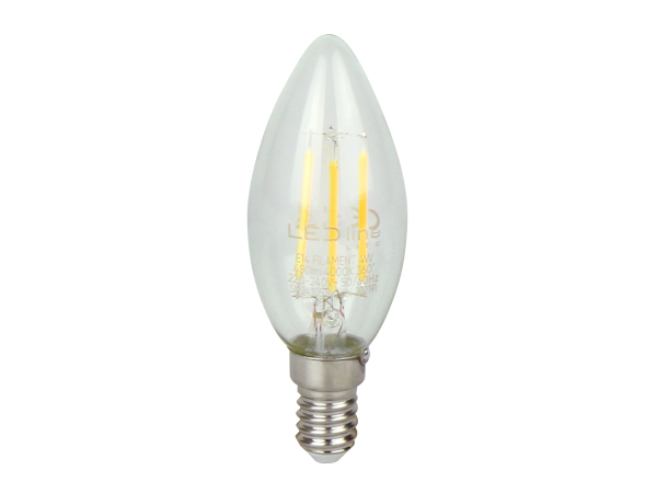 LED bulb E14 4000K 4W 480lm 230V 360° FILAMENT C35 Glass LITE