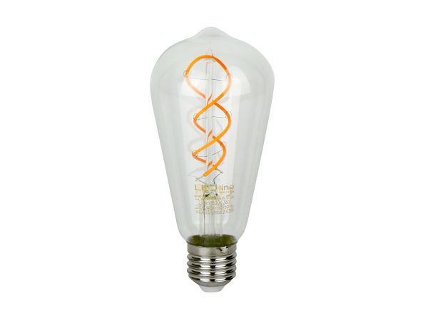 LED bulb E27 1800K 4W 230lm 230V 360° FILAMENT ST64 DIM Glass PRIME