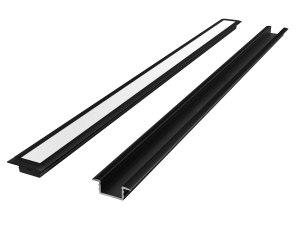 LED line PRIME Aluminum Profile Recessed Black 2m - set