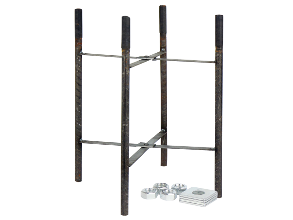 Burried steel frame for pole mounting