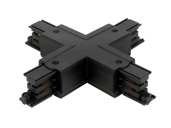 Connector X for 3 phase track LUMICANTO black with feeding PRIME