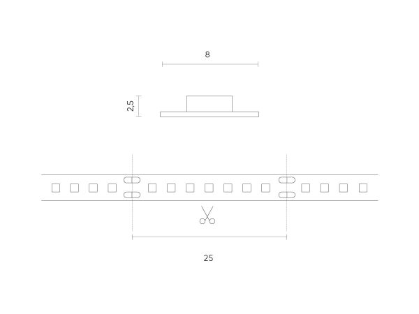 LED strip 600/5m SMD 12V 3000K 9,6W IP20 8mm 5m 960lm/m PRIME - Image 4