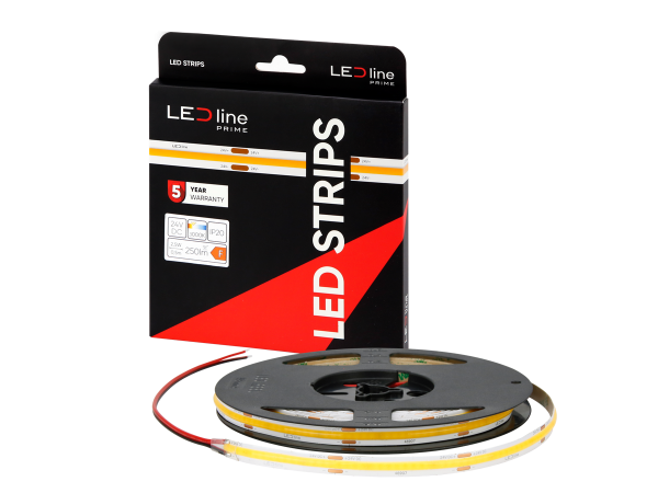 LED strip 320 COB 24V 3000K 5W IP20 8mm 5m 500lm/m PRIME - Image 6