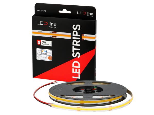 LED strip 320 COB 24V 6500K 5W IP20 8mm 5m 500lm/m PRIME - Image 7