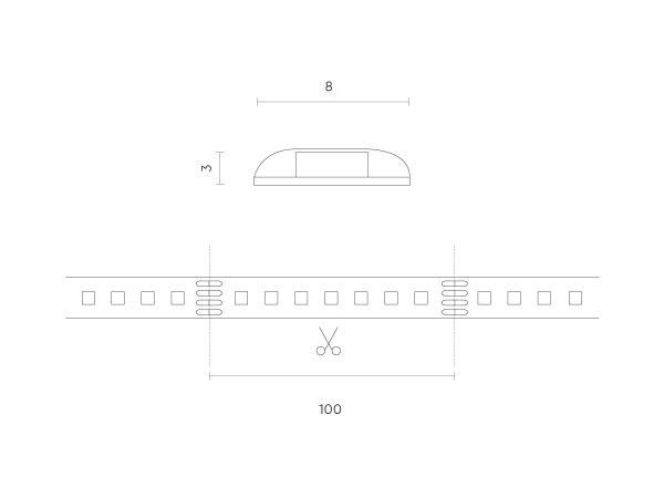 LED strip 300/5m SMD 24V 6500K 4,8W IP65 8mm 5m 480lm/m LITE - Image 4