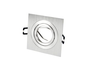 LED line downlight aluminium square adjustable SLIM silver brushed AKROS
