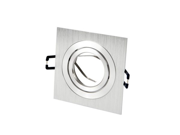 LED line downlight aluminium square adjustable SLIM silver brushed AKROS