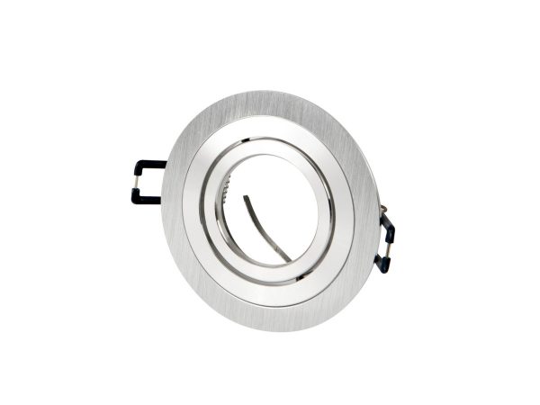 LED line downlight aluminium round adjustable SLIM silver brushed OROSA