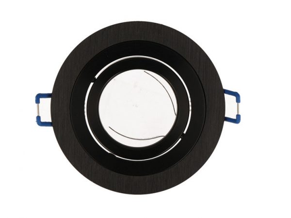 LED line downlight aluminium round adjustable SLIM black brushed OROSA