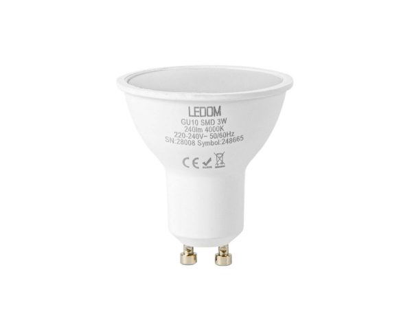 LED bulb GU10 4000K 3W 240lm 230V 120° PC LITE