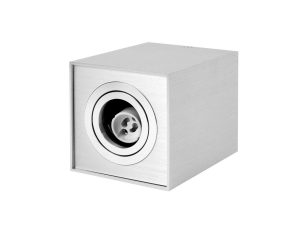 LED line tube surface spotlight square adjustable brushed silver CUBO