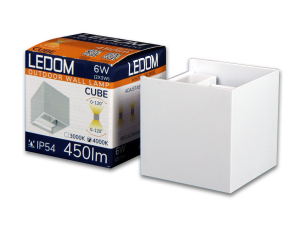 LED line LITE LED outdoor wall lamp 2x3W 3000K IP54 white CUBE