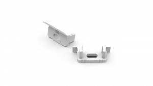 End cap for LED line 10mm recessed aluminum profile, white, 20pcs