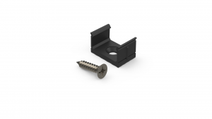 Holder for LED line 10mm surface aluminum profile, black, 10 pcs
