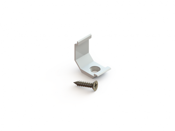 Holder for LED line 10mm corner aluminum profile, white, 10 pcs