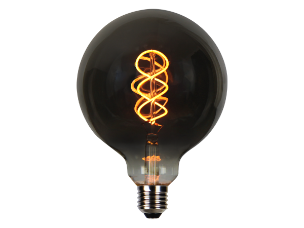 LED bulb E27 1800K 4W 150lm 230V 360° FILAMENT G125 DIM Glass GRAPHITE PRIME