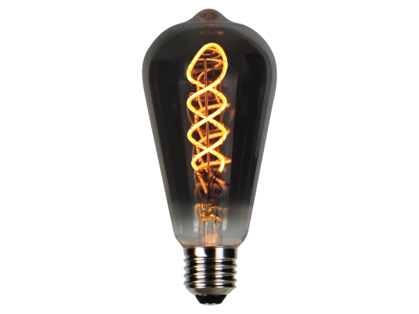 LED bulb E27 1800K 4W 150lm 230V 360° FILAMENT ST64 DIM Glass GRAPHITE PRIME